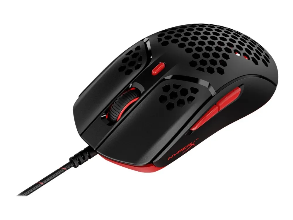 HyperX Pulsefire Haste - Mus - optisk - 6 knapper - kablet - USB 2.0 - sort / rød - for Xbox One, Xbox One S, Xbox One S All-Digital Edition, Xbox One X, Xbox Series S, Xbox Series X  Sony PlayStation 4, Sony PlayStation 5