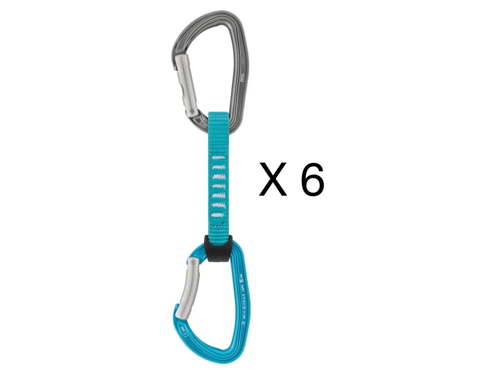 Petzl DJINN AXESS, Strak åpning, Låsbar, Aluminium, Grå, Turkis, 23 kN, 9 kN
