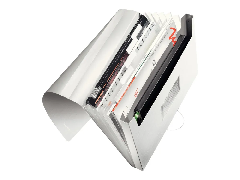 Leitz Style - Dokumentmappe - kan utvides - 6 rom - 6 deler - for A4 (210 x 297 mm) - med fliker - arktisk hvitt