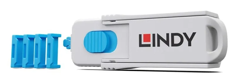 Lindy HDMI Port Blocker Key (pakke med 4), blå