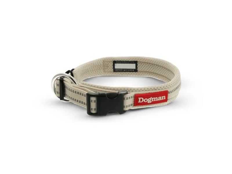 Dogman Air Mesh polstret halsbånd Beige S