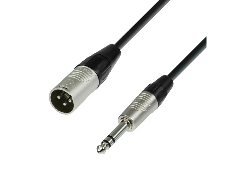 adam hall K4 BMV 0300, 6.35mm TRS, Hankjønn, XLR (3-pin), Hankjønn, 3 m, Sort, Sølv