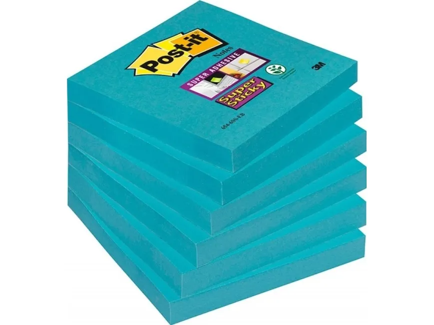 Post-it selvklebende lapper Super Sticky (654-6SS-EB) 76x76 mm 1x90 ark blå