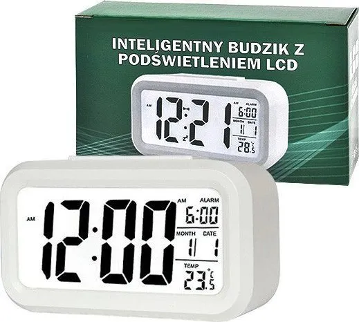 Vega vekkerklokke TRUSTY LARGE LCD hvit ZG21