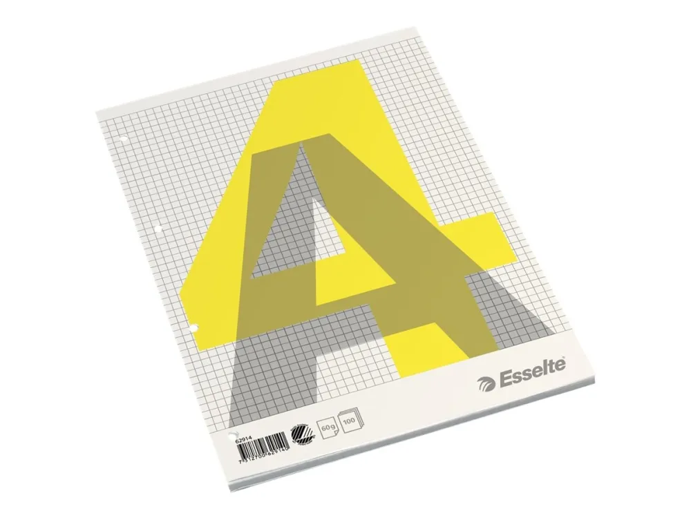 Esselte - Pad - A4 (210 x 297 mm) - 100 ark / 200 sider - rutet - 4 hull - innbundet