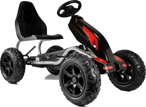 Pedalgokart B012 oppblåsbare hjul svart
