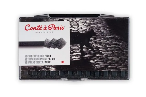 Conte Carre skisse-sett 12 deler pierre noire HB