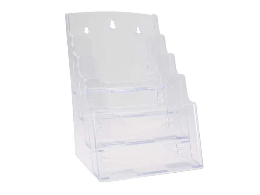 Brochure holder, BNT A5 4 rum til bord/væg, transparent