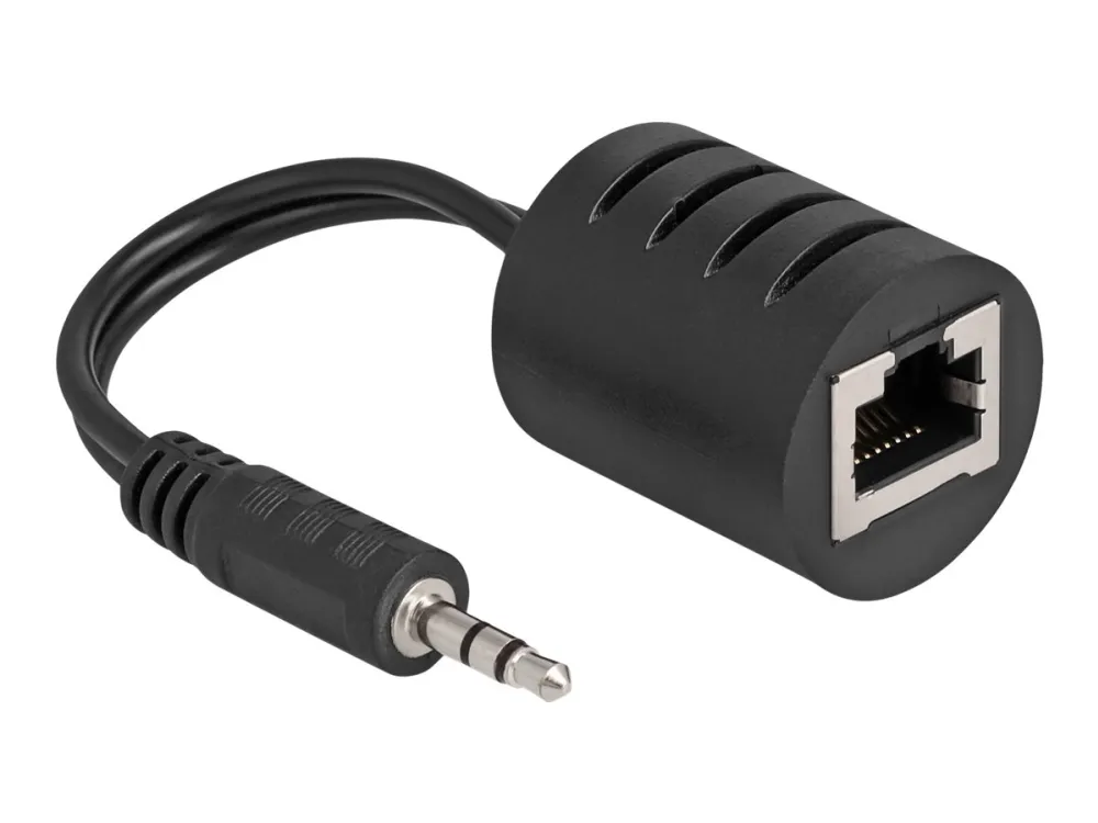 Delock - Audioadapter - RJ-45 hunn til minijakk hann - svart (en pakke 2)