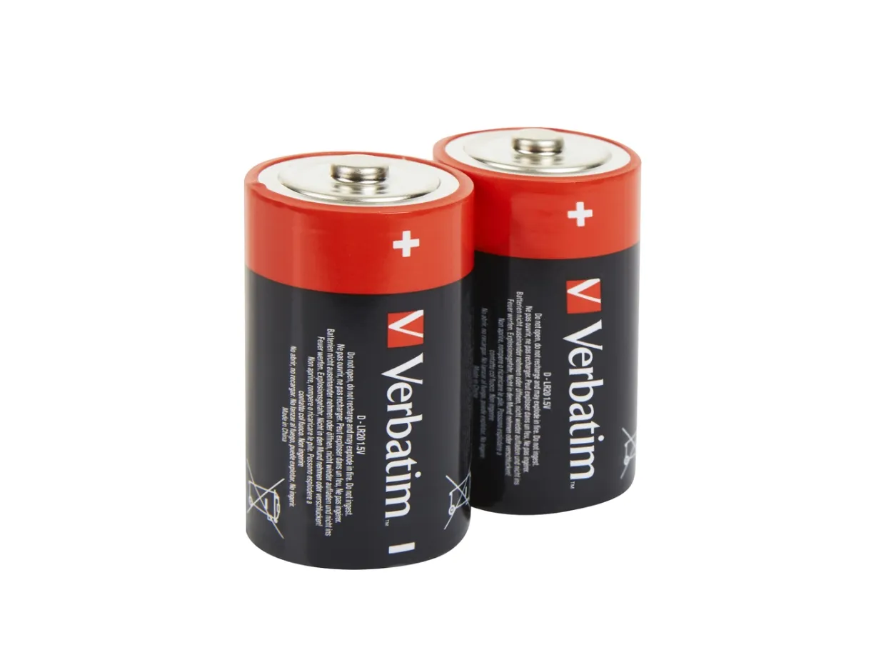 Batteri D Verbatim alkaliske batterier 2-pack ekstern detaljhandel