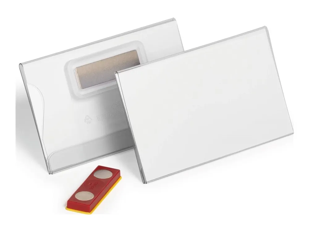 DURABLE - Navneskilt - for 75 x 40 mm - magnet - gjennomsiktig (en pakke 25)