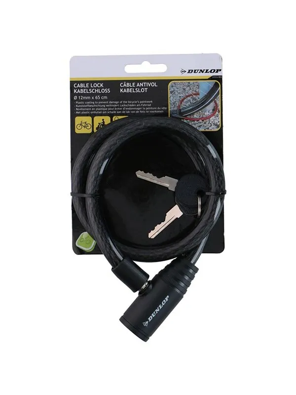 Dunlop - Spiral keyed bicycle lock 65 cm - black