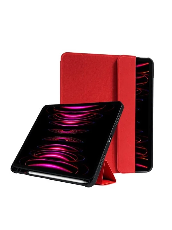 CRONG FlexFolio - iPad Air 11" (2026-2024) / iPad Air 10.9" (5th-4th gen.) / iPad Pro 11" (2022-2021) Case with Apple Pencil - Red