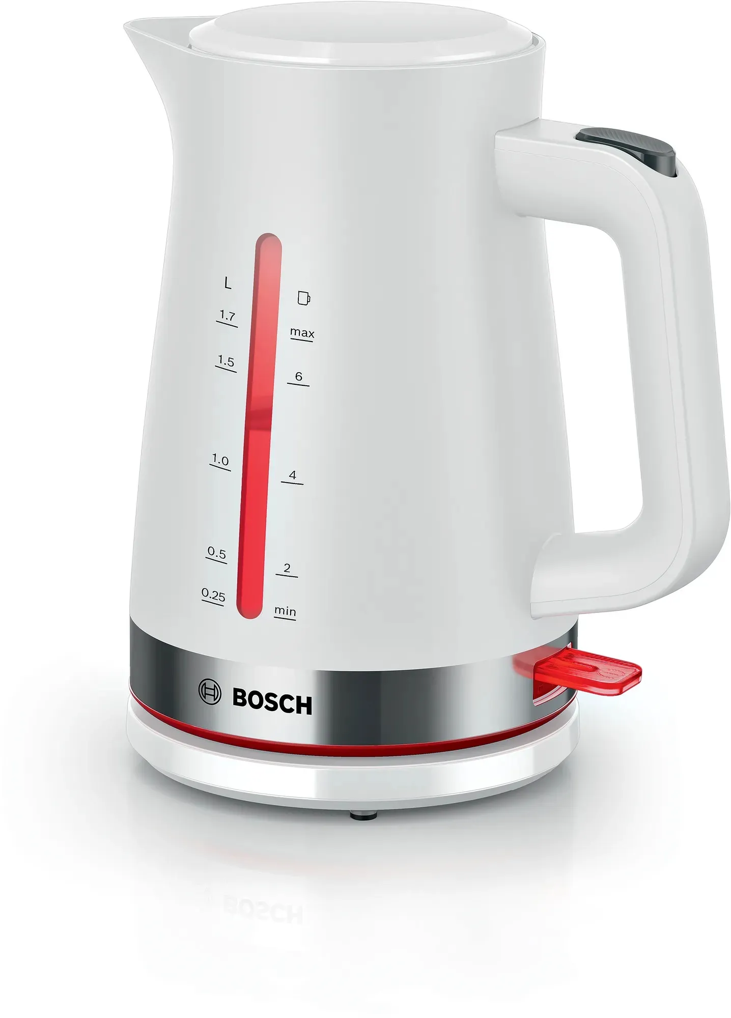 Bosch TWK4M221, 1,7 l, 2400 W, Hvit, Plast, Vannivåindikator, Trådløs