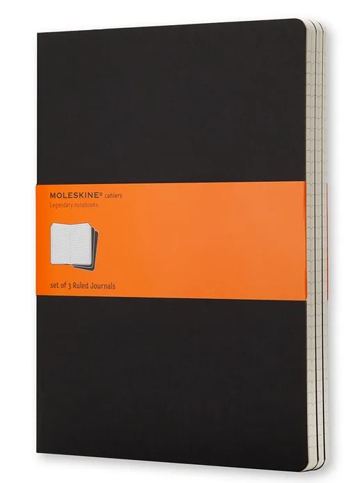 Moleskine Cahier, Monokromatisk, Sort, 120 ark, 70 g/m², Linjerte ark, Innbundet (hardcover)