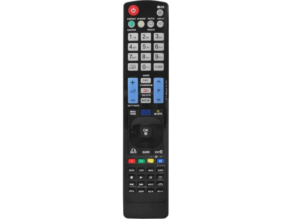 FULL HQ LXP041 universal analog fjernkontroll (alle funksjoner) for LG 3D TV-modeller, svart