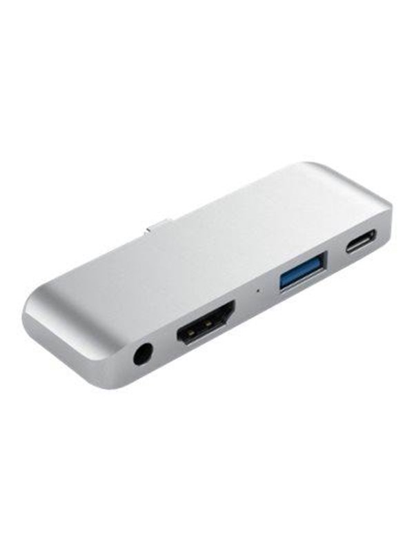 Satechi Aluminum Type-C Mobile Pro Hub Adapter - docking station - Silver
