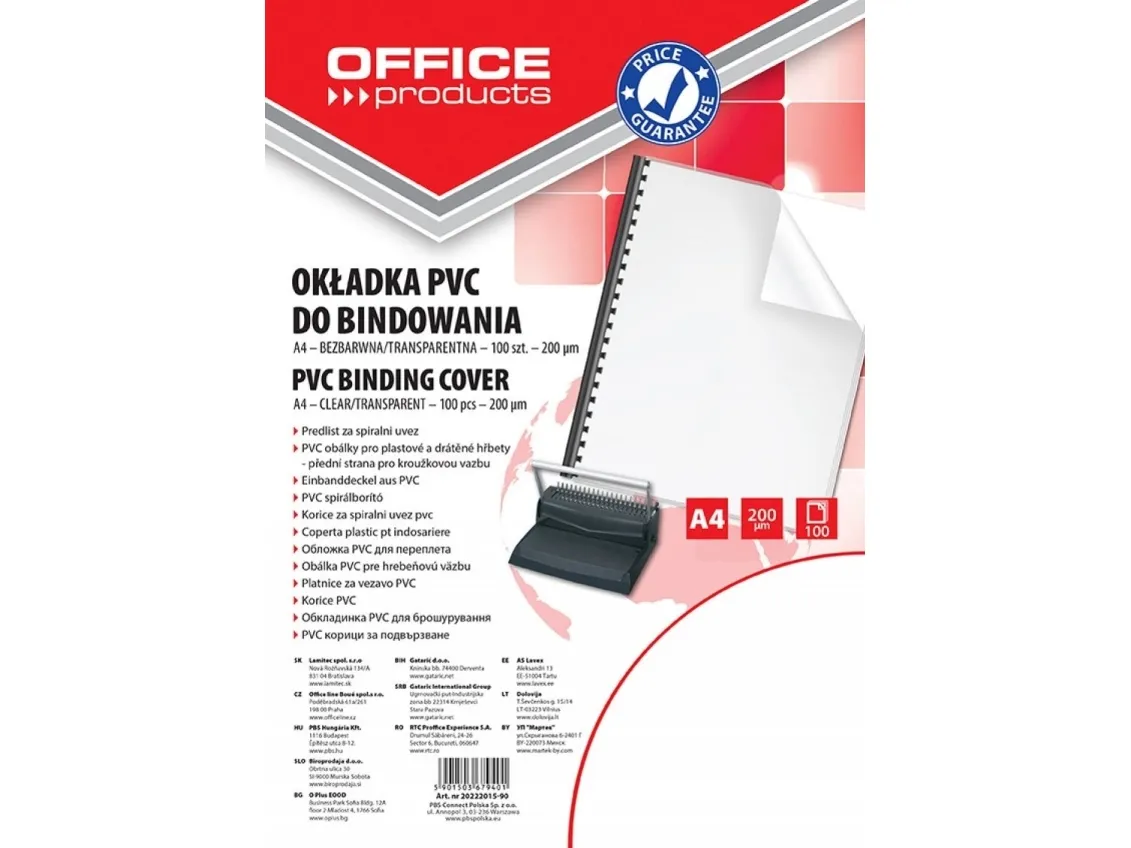 Office Products innbindingspermer/PVC A4 200 mikron 100 stk. transparent 20222015-90