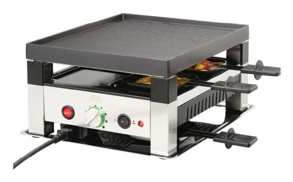 Solis 7611210977568, 4 person(er), Rustfritt stål, Svart, Sølv, Temperatur, Knapper, Rotasjon, 1020 W
