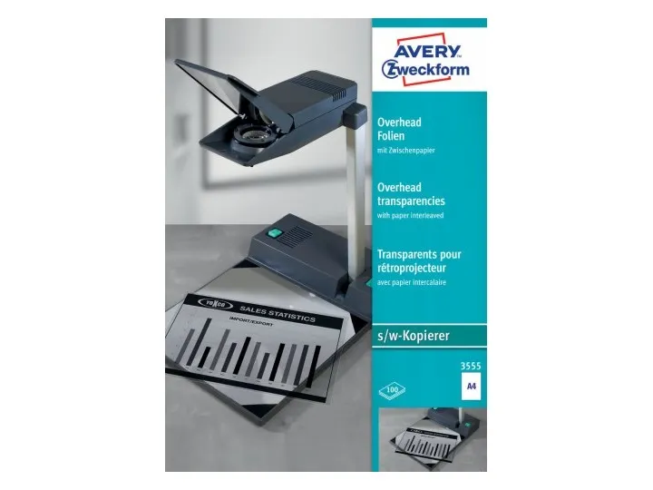 Avery Zweckform - A4 (210 x 297 mm) 100 stk bakgrunnsbelyst film