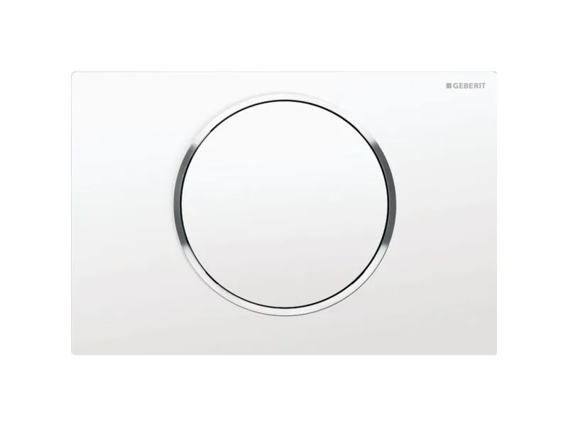Geberit 115.758.KJ.5, Skylleplate, Hvit, Kromfarget, Geberit, 246 mm, 14 mm, 164 mm