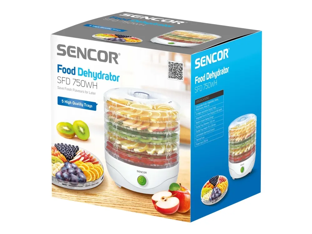 Sencor SFD 750WH - Matdehydrator - 250 W - hvit