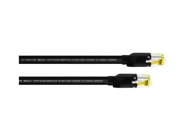 Cordial 15576, 1 m, Cat7a, S/FTP (S-STP), RJ-45, RJ-45, Svart