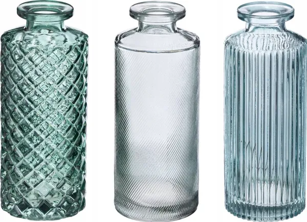Atmosphera ENKEL glassvase, sett med 3 stk