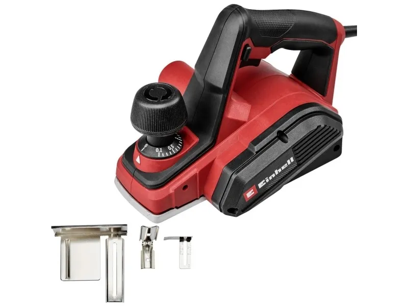 Einhell TC-PL 800 høvel/elektrisk høvel inkl. parallellanslag (høvlebredde 82 mm, 800 W, faldybde maks. 10 mm) (4345330)