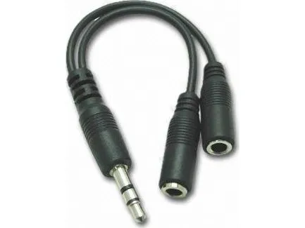 PremiumCord Jack 3,5 mm - Jack 3,5 mm x2 kabel 0,1 m svart (kjr-02a)