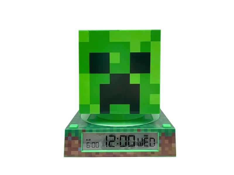 KIDS nattlampe med vekkerur, klokke data LCD Minecraft / Min3020