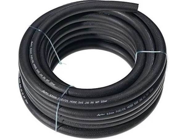 Forsterket drivstoffslange i gummi, 3 lag, 12,7 mm (10 m rull)