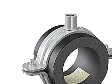 ISOCLAMP 035x09 mm - rørbærer, galvanisert HD-bøyle, M8/M10, -45 til +105 grader