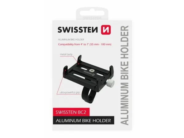 Swissten BC2, Mobiltelefon/smarttelefon, Sykkel/bil, Sort
