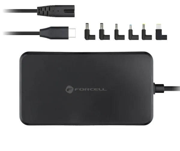 FORCELL F-ENERGY E856 universell lader til bærbar PC 65W - USB-C (6 adaptere)