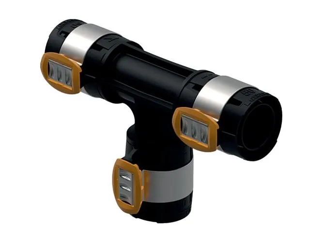 Geberit FlowFit T-stykke lige: Materiale=PPSU, d=63mm