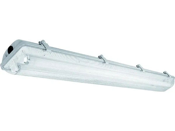 GTV hermetisk armatur HELIOS-LED 236 BIS 2x36W T8 G13 AC 220-240V 50/60Hz IP65 ABS/PS, grå strømforsyningsenhet (LD-HEL236B-30)