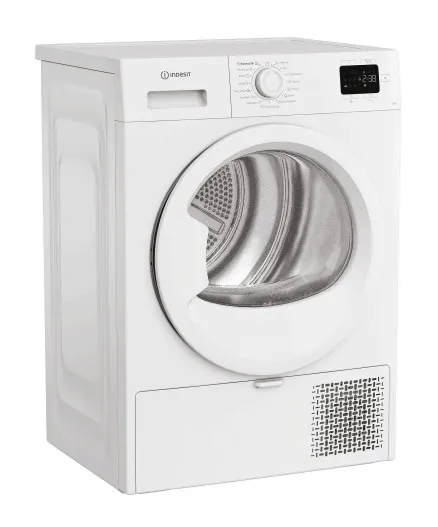 Indesit C YSD 83D WW EE, Frittstående, Frontmatet, Varme pumpe, Hvit, Rotasjon, 93 l