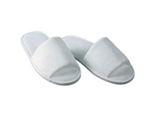 Slippers med Åben tå - hvid - (100 par/karton)