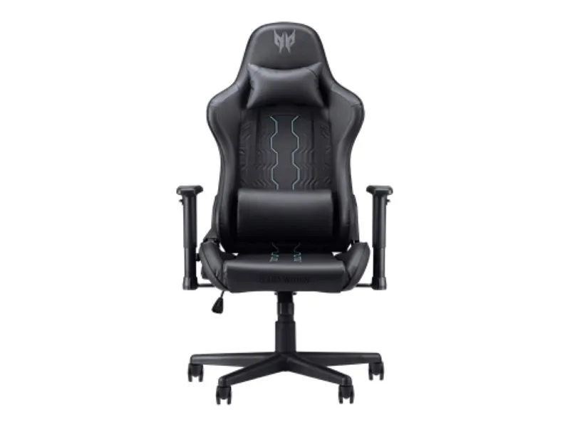 Acer Predator PGC330 - Spillestol - ergonomisk - armlener - T-formet - roterende - polyuretanlær - black with blue details - for Nitro KG241Y X3, XV345CUR X0bmiipphx, XZ320QU S3bmiiphx  Predator Orion 7000