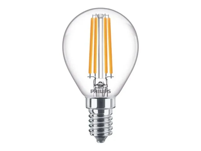 Philips CorePro - LED-filamentlyspære - form: P45 - klar finish - E14 - 6.5 W (ekvivalent 60 W) - klasse E - varmt hvitt lys - 2700 K