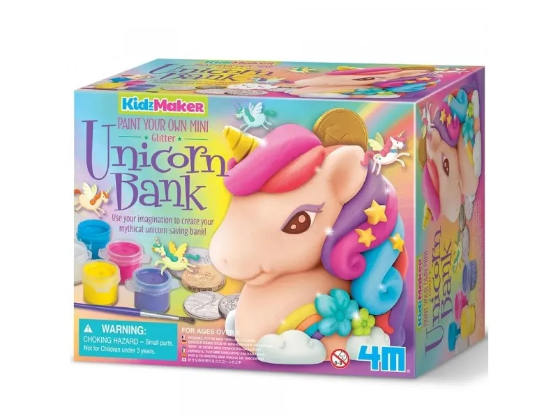 4M KidzMaker mal din egen mini glitter enhjørningssparebøsse
