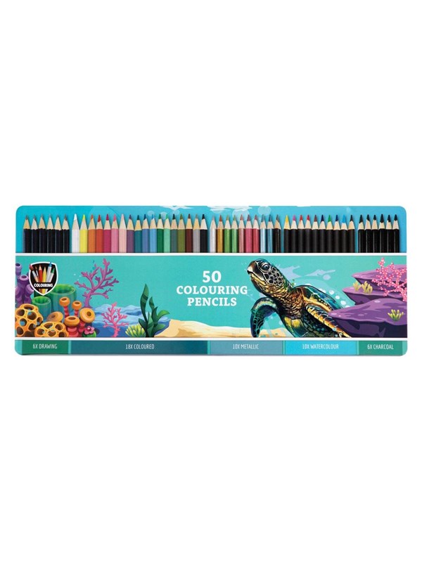 Grafix - Colored pencils in tin box 50 pcs.