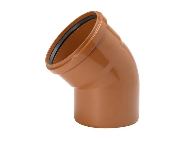Uponor 250 mm 45 gr. PVC-kloakbøjning