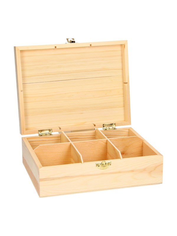 Playwood - Decorate your own Wooden Tea Chest 6 compartments