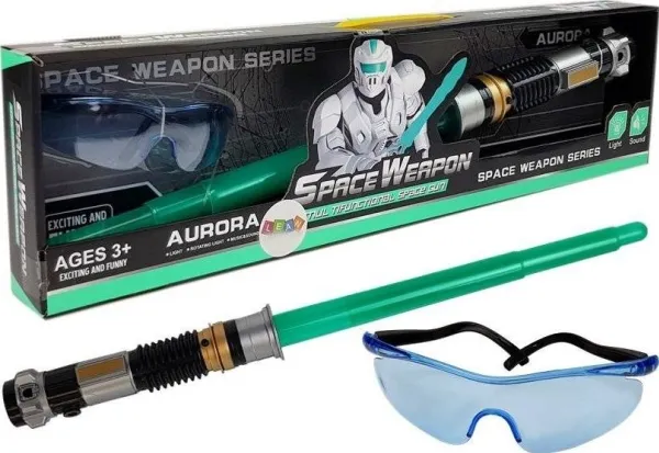 Turkis lightsaber + briller/kikkertdeler