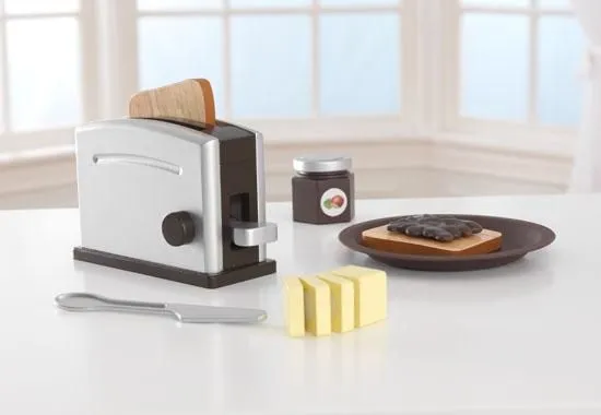 KidKraft Espresso Toaster Set, Jente, Sort, Sølv, 70 mm, 180 mm, 160 mm, 1 kg