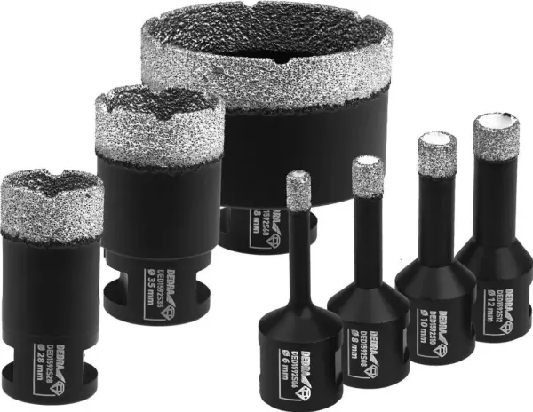 Dedra diamantskruor/bor-sæt VB 6,8,10,12,28,35,68 mm