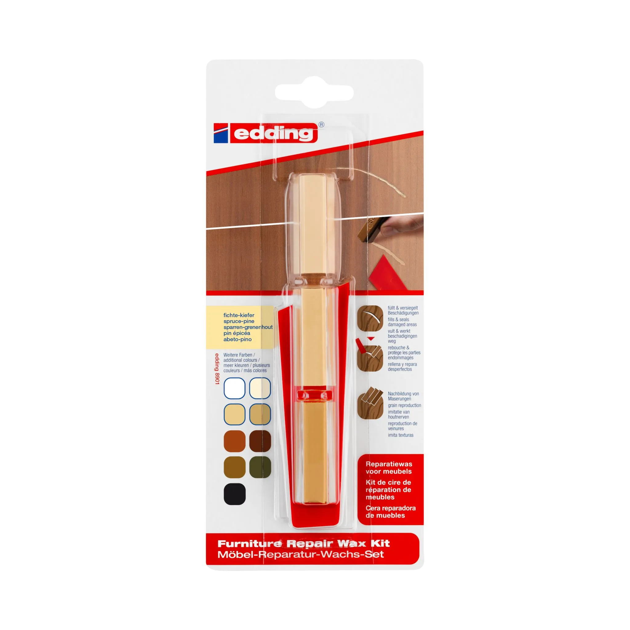 Edding 8901, Møbelfargestift, Voks, 90 mm, 20 mm, 3 stykker