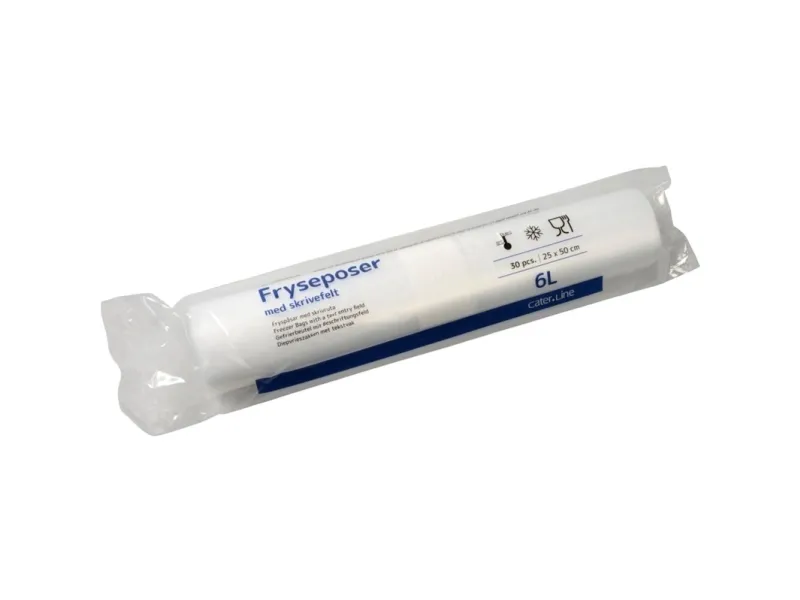 Fryseposer, 32 µm, 250 x 500 mm, LD-PE transparent, rulle a 30 stk Fødevaregodkendt